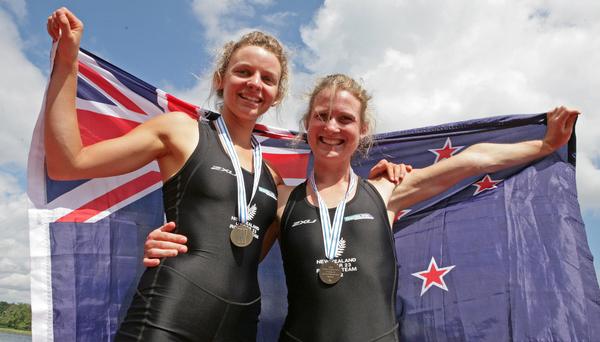 Women's bronze medal winning lightweight double of Georgia Hammond and Sophie Mackenzie